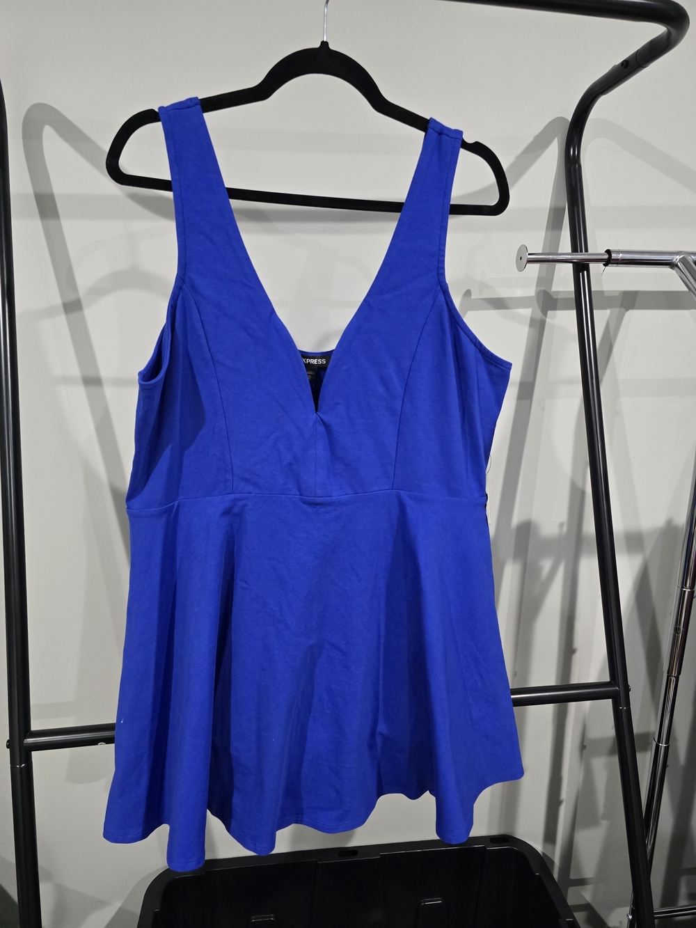 Express Royal Blue V-Neck Peplum Dress
